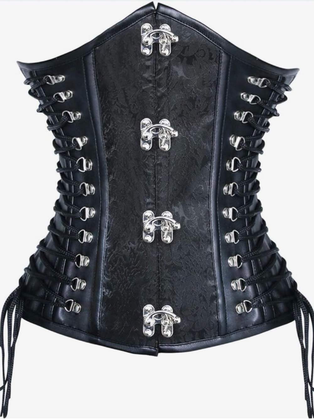 Kimring Women's Steampunk Vintage PU Leather Spiral Steel Bone Underbust Corset